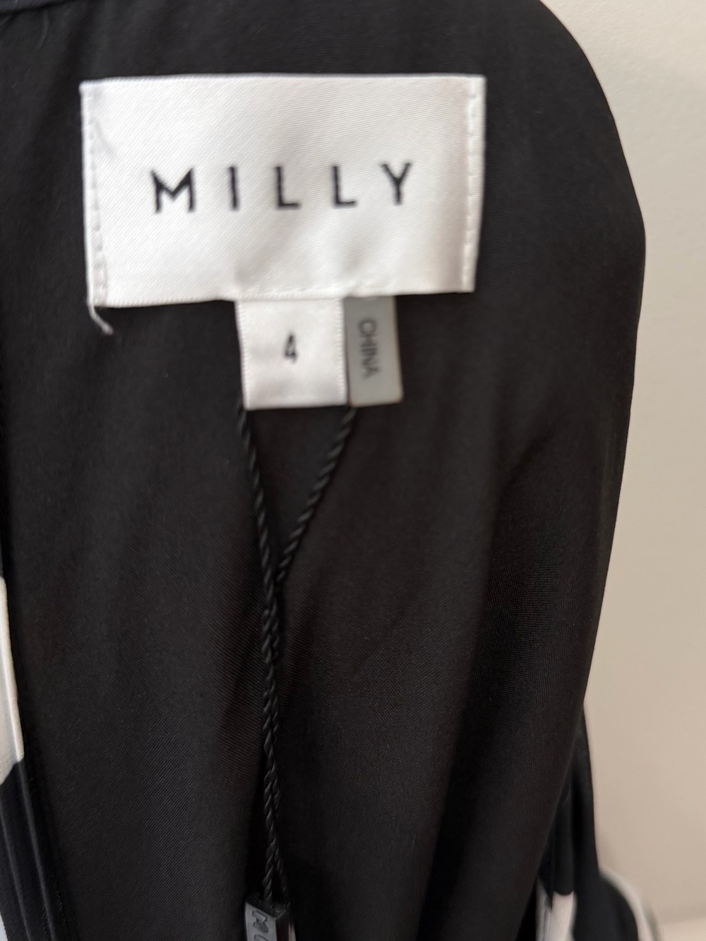 Milly Sleeveless Black Midi Dress with White Polka Dot Print - Picture 8 of 8